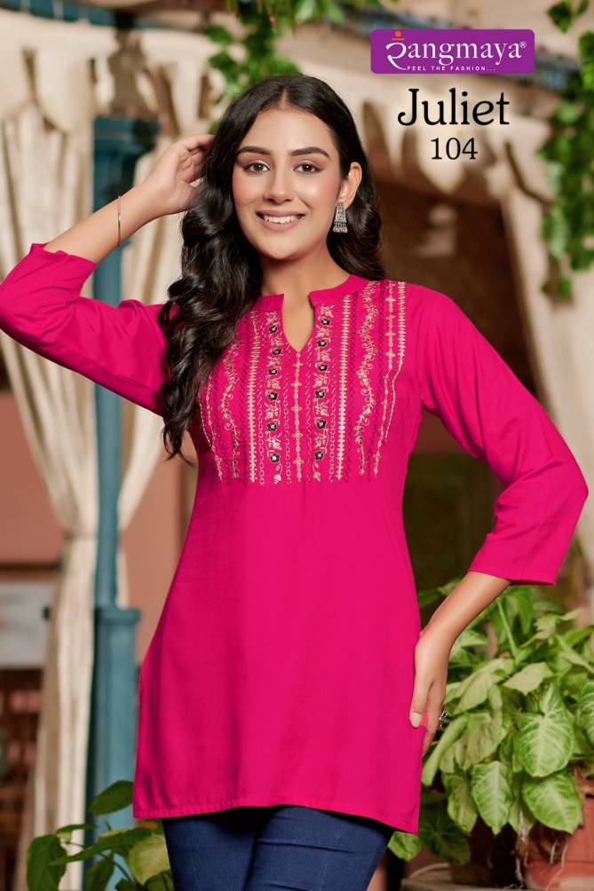 Juliet By Rangmaya Rayon Tunic Ladies Top Wholesale Price In Surat